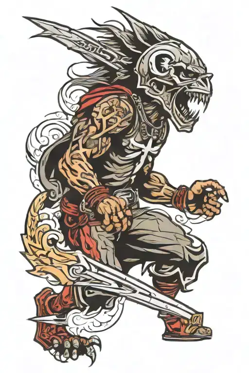 los angeles raiders full sleeve   tattoo design idea