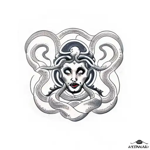 Medusa tattoo for throat  tattoo design idea
