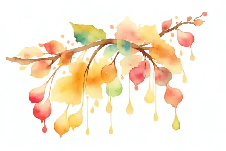 Rain drops falling tattoo design idea