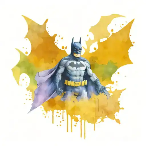 Batman silloute with Batman in graffiti background  tattoo design idea