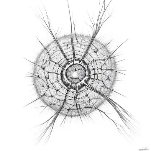A sketch of neurons interconnected like a cosmic web tattoo design idea