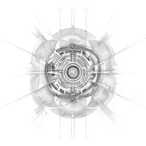 A microscope zoomed in on a vibrant, abstract cellular structure tattoo design idea