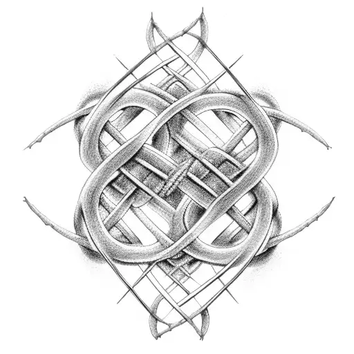 A DNA double helix intertwined with a tree of life tattoo design idea