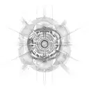 A microscope zoomed in on a vibrant, abstract cellular structure tattoo design idea