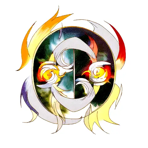 2 pheonix, moon and sun, yin and yang, double helix tattoo design idea