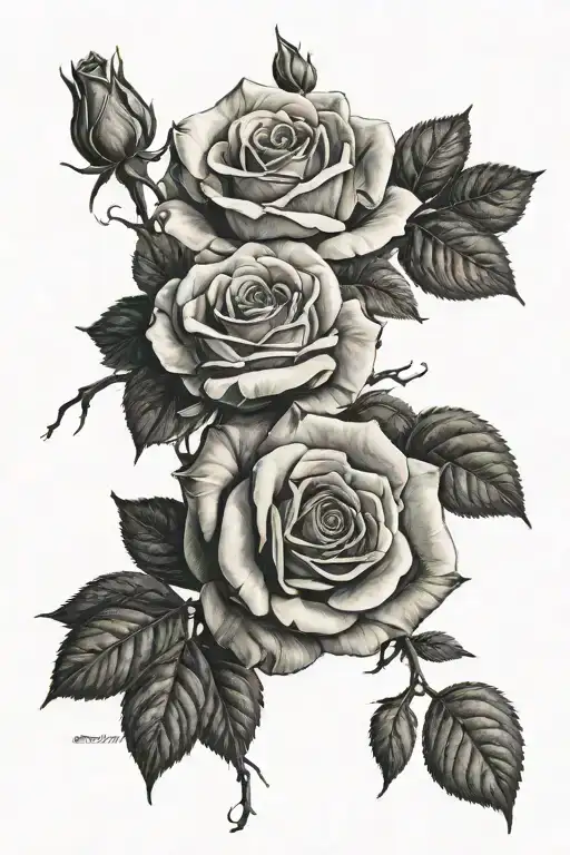 Roses Date 2002 tattoo design idea