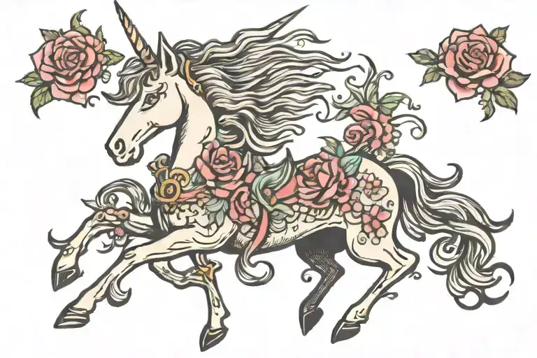unicorn tattoo design idea