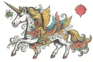 unicorn tattoo design idea