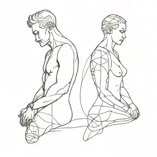 split personality tattoo design idea