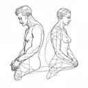 split personality tattoo design idea