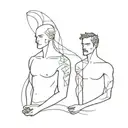 split personality tattoo design idea