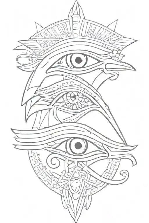 eyes of ra and horus eyes with 17 written tattoo design idea