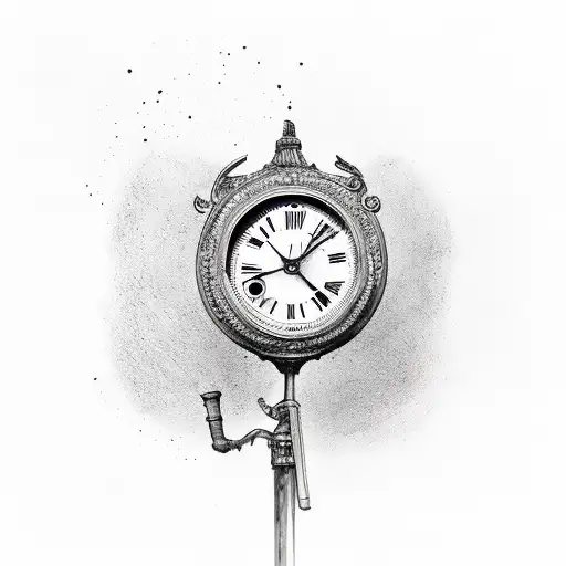 melting clock tattoo design idea