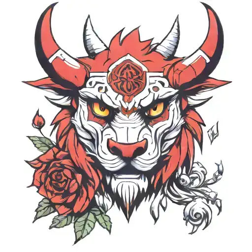 princess mononoke manchester united red devil   tattoo design idea