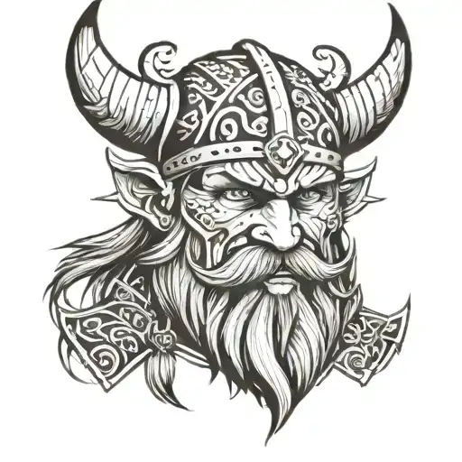 viking face tattoo design idea
