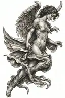 Angel falling tattoo design idea
