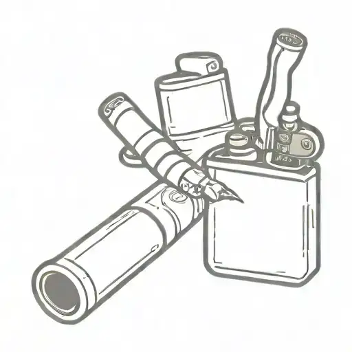 cigarettes and lighter tattoo design idea
