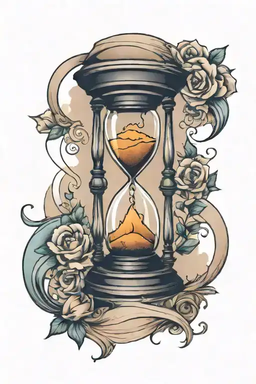  beautiful mystical hour glass with sand tattoo design idea