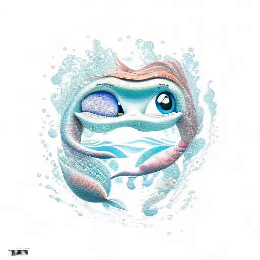 little mermaid, swimmin sideways, words part of your world as the water tattoo design idea