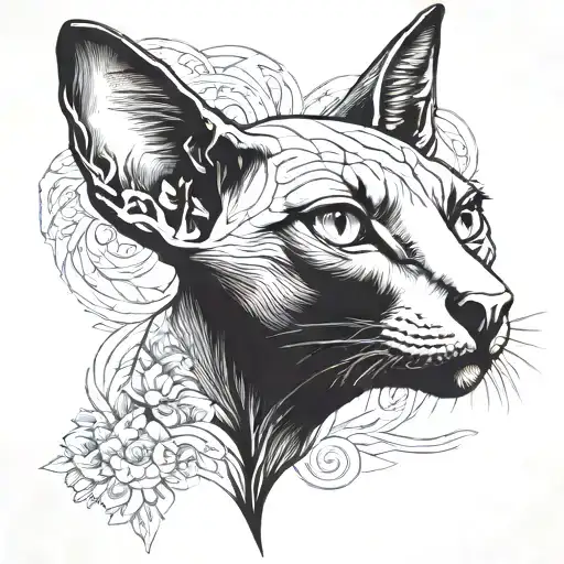The Sphinx cat tattoo design idea