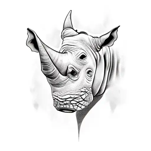 nurse body with a rhino head tattoo design idea