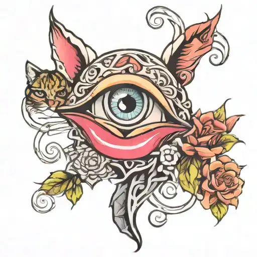 pussy lips Then tattoo design idea