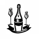 champagne problems  tattoo design idea