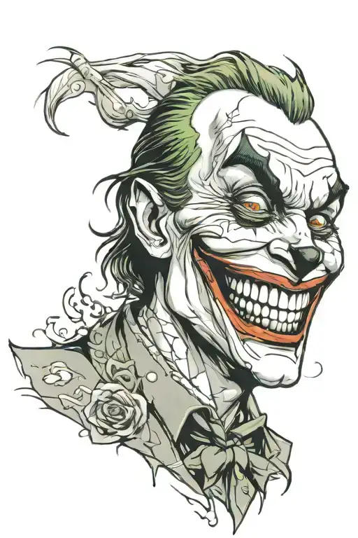 2003 joker smile tattoo design idea