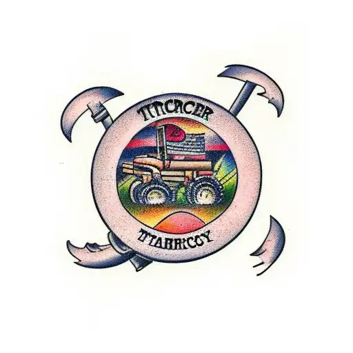 tractor tattoo design idea