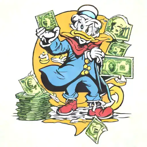 scrooge mcduck whis dollars tattoo design idea