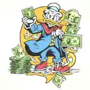 scrooge mcduck whis dollars tattoo design idea