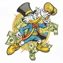 scrooge mcduck whis dollars tattoo design idea