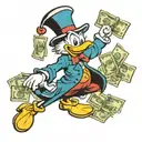 scrooge mcduck whis dollars tattoo design idea