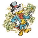 scrooge mcduck whis dollars tattoo design idea