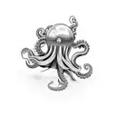 Mechanical octopus holding a bowling ball tattoo design idea