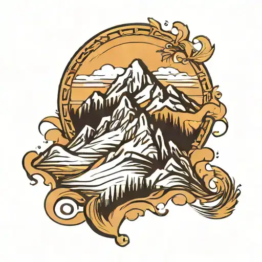 pikes peak mountain tattoo design idea