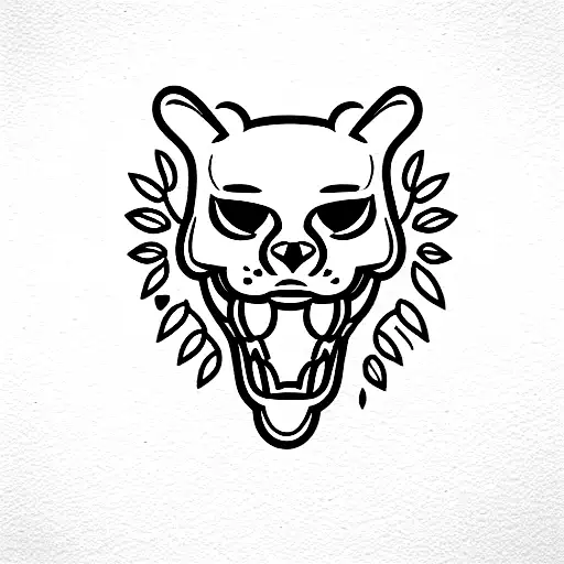 full body skeleton jaguar  tattoo design idea