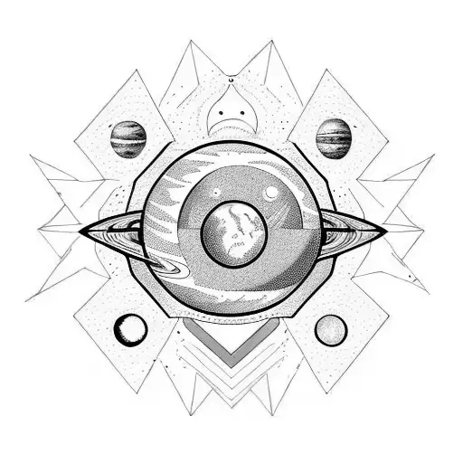 Planets of the solar system in correct order tattoo design idea