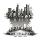 Chicago skyline with waterfront tattoo design idea