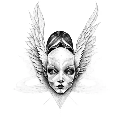 real angel tattoo design idea