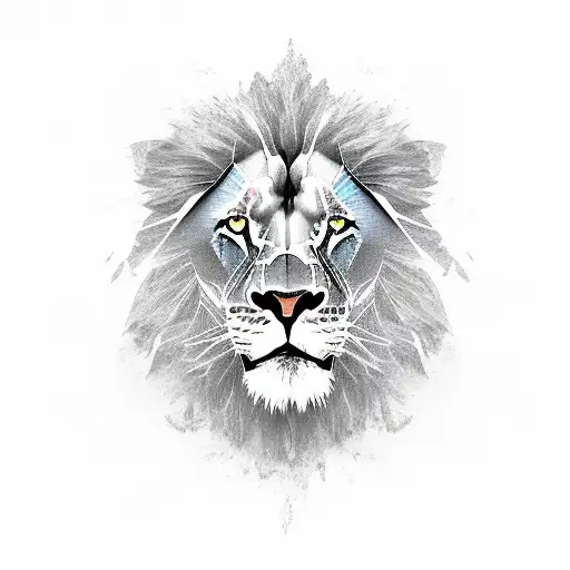 roar of a lion on a cliff  tattoo design idea