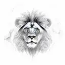 roar of a lion on a cliff  tattoo design idea