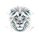 roar of a lion on a cliff  tattoo design idea