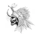 victorious indian trampling on corpses tattoo design idea