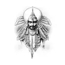 victorious indian trampling on corpses tattoo design idea