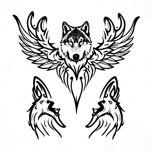 Three Wolves On A Black Background. Generative AI Stock Photo, Picture and  Royalty Free Image. Image 205608518.