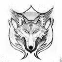 three wolves with wings tattoo design idea
