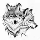 three wolves with wings tattoo design idea