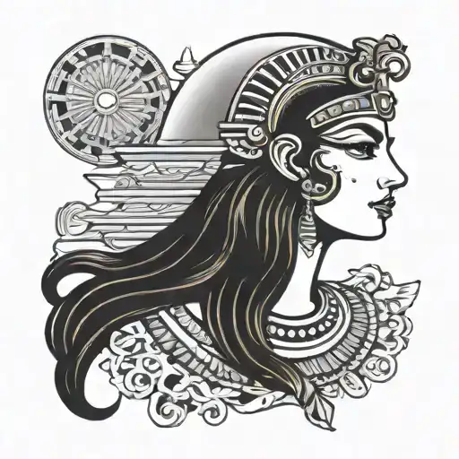 ethereal cleopatra queen of egypt tattoo design idea