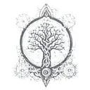 tree sacred geometry spirit totem tattoo design idea